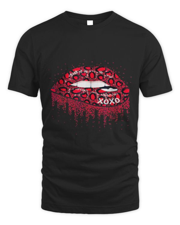 Pink Leopard Print Lips Valentine Day XOXO Women Girl Gifts