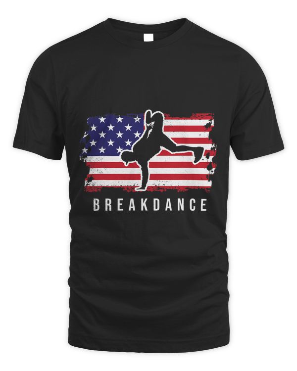 Breakdance patriotic flag graphic theme vintage art