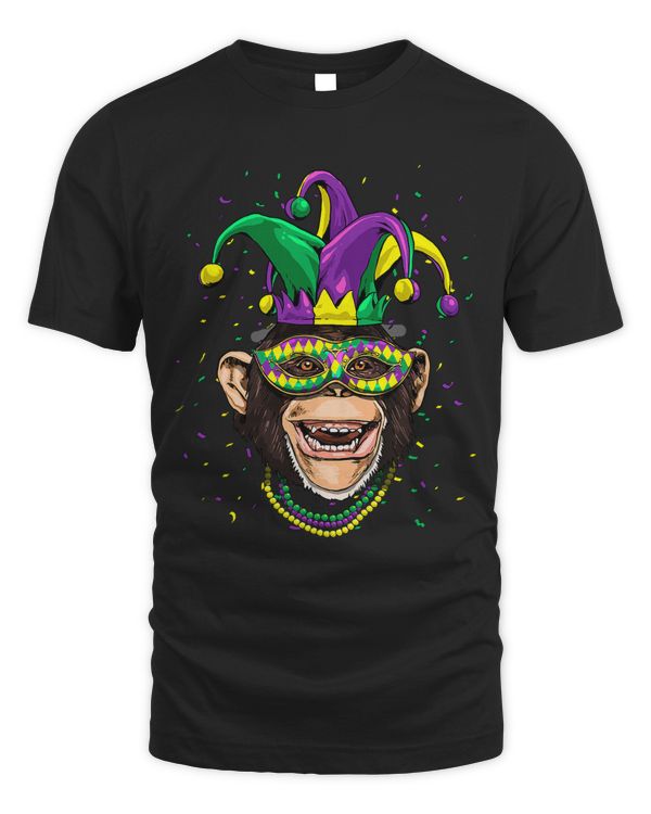 Chimpanzee Animal Lover Cute Mardi Gras Carnival Jester Ape