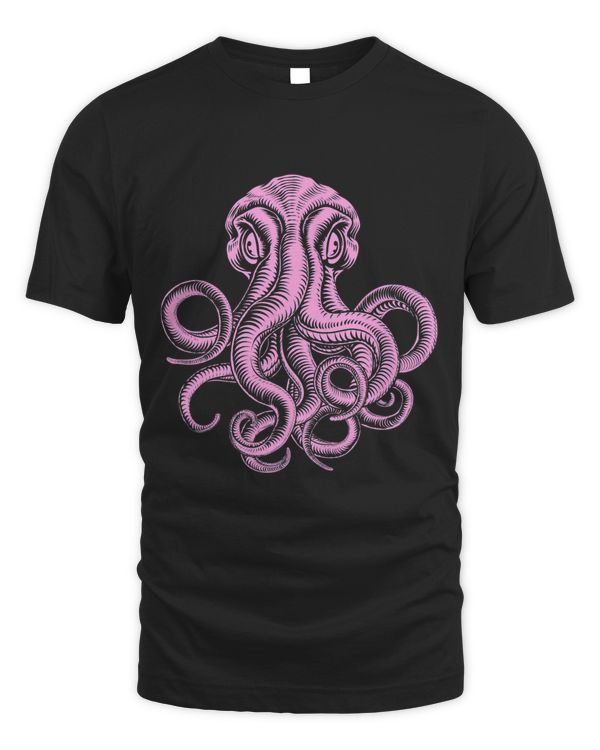 Cool Octopus Cuttlefish Eight Armed Pink Vintage Octopus