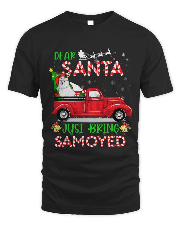 Funny Dear Santa Just Bring Samoyed Dog Christmas Pajama