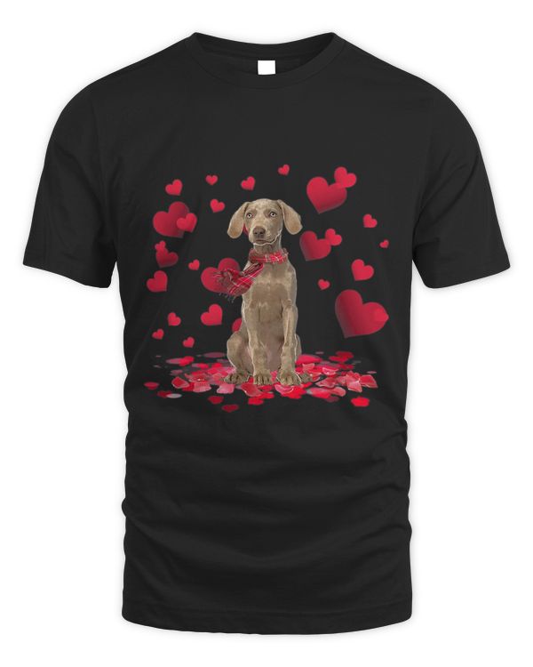 Cute Weimaraner Hearts Dog Scarf Valentines Day