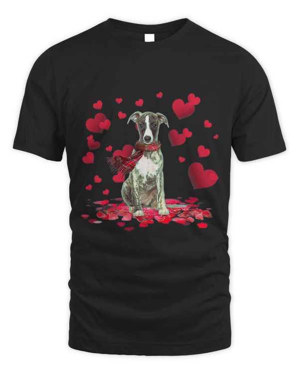 Cute Whippet Hearts Dog Scarf Valentines Day