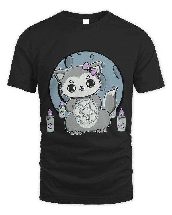 Cute Wolf With Magic Item For Witchcore And Halloween