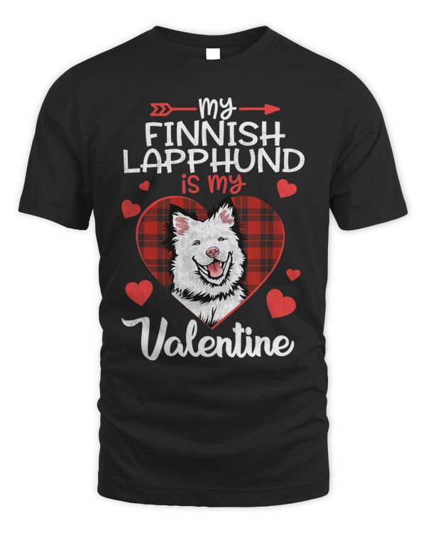 Finnish Lapphund Is My Valentine Funny Dog Red Plaid Heart 160