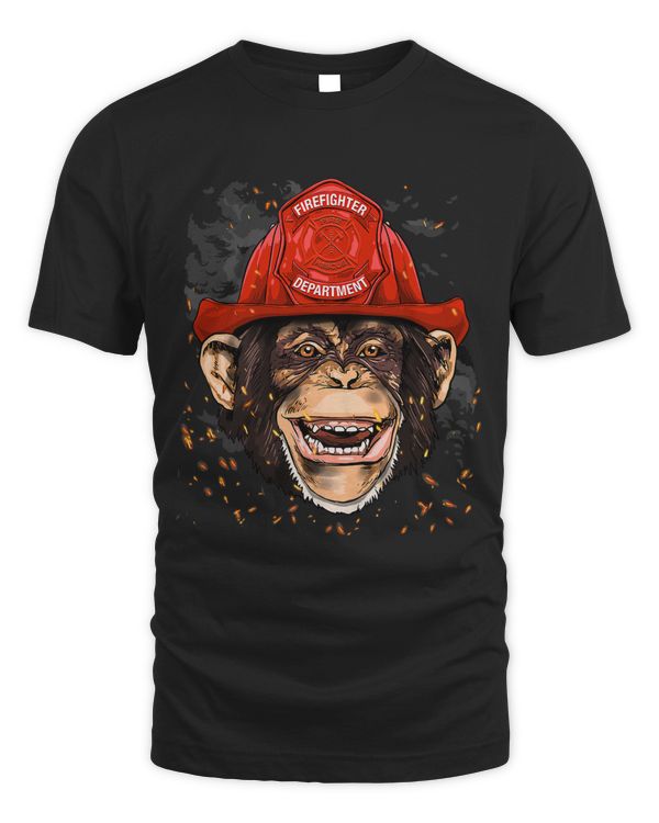 Chimpanzee Firefighter Great Ape Chimp Primate Animal Lover 770