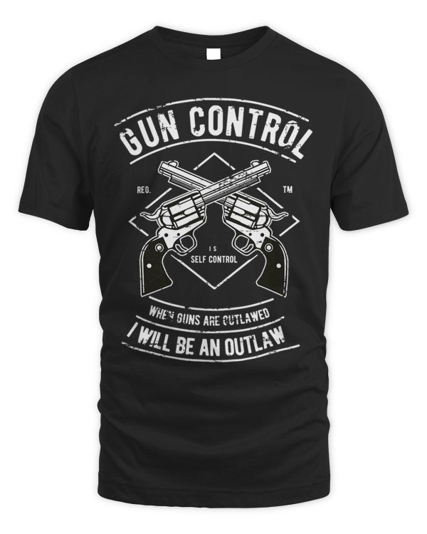 Crossed Guns Control 2nd Amendment Apparel for Gun Lovers