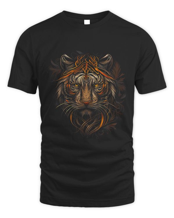 Cool Tattoo Style Tiger Face Wildlife Animal (V.437)