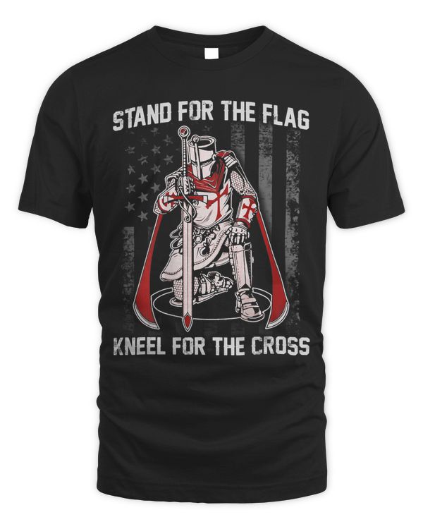 Crusader Knight Stand For The Flag Kneel For The Cross
