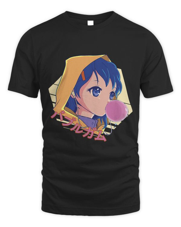 Cute Japanese Aesthetic Kawaii Anime Bubble Gum Girl