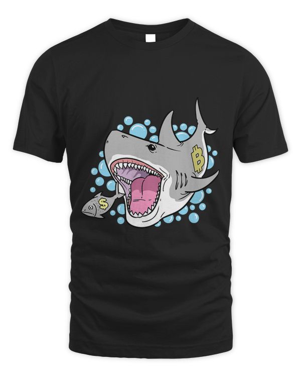 Bitcoin Shark Eating Dollar Fish Cryptocurrency