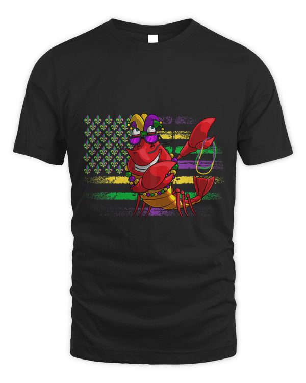 Dabbing Crayfish Mask Beads American Flag Fat Tuesday Parade