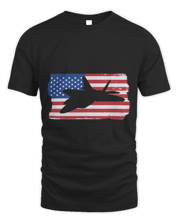 F22 Raptor Fighter Jet Airplane American Flag F22 Raptor