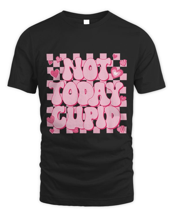 Cupid Retro Checkered Funny Anti Valentines Day Men Women