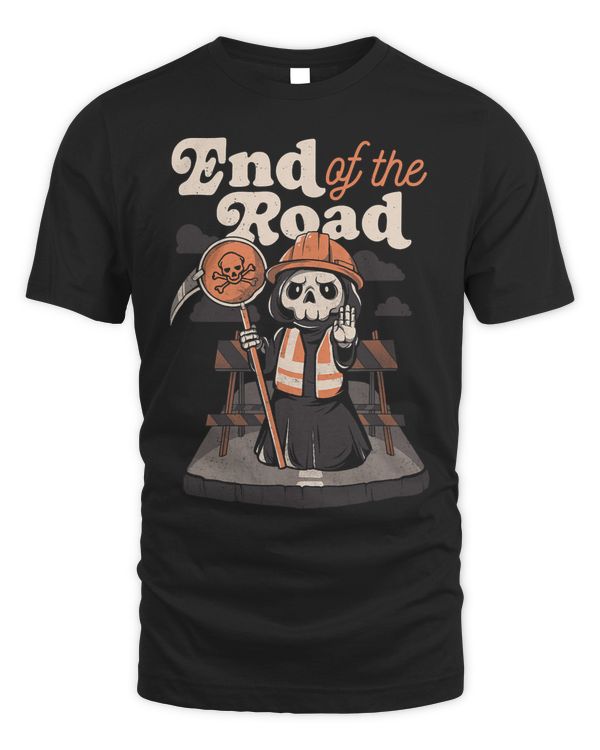 Halloween End Of Road Sign Funny Grim Reaper Pun539
