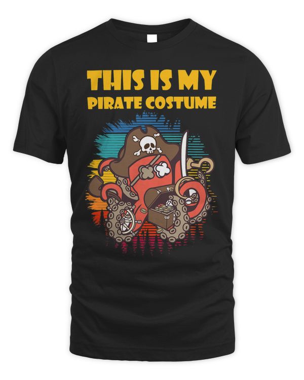 Easy Pirate Costume Shirt Funny Octopus Halloween Pirate