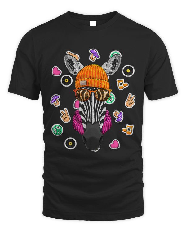 Hipster Zebra Geek Nerd Glasses Animal Love Peace Sign