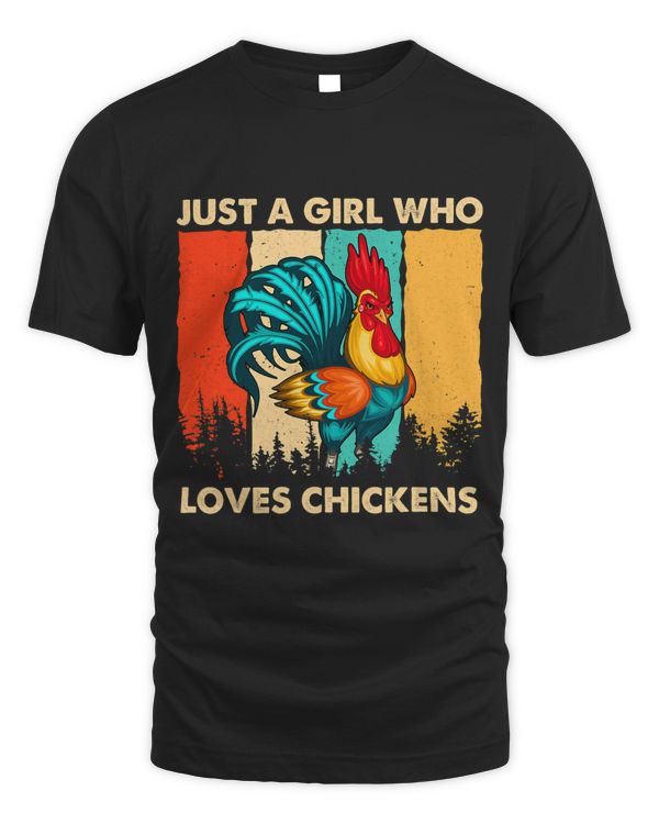 Just A Girl Who Loves Chickens Retro Vintage 98