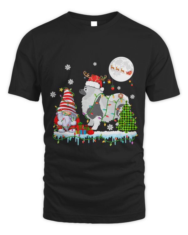 Santa Reindeer Keeshond Dog With Gnome Xmas Dog Lover Owner 100