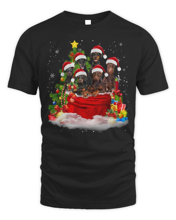 Doberman Pinscher Christmas Santa Claus Bag Christmas Pajama