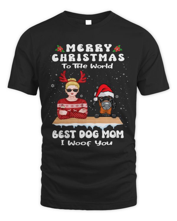 Doberman Pinscher Christmas To The World Best Dog Mom Xmas