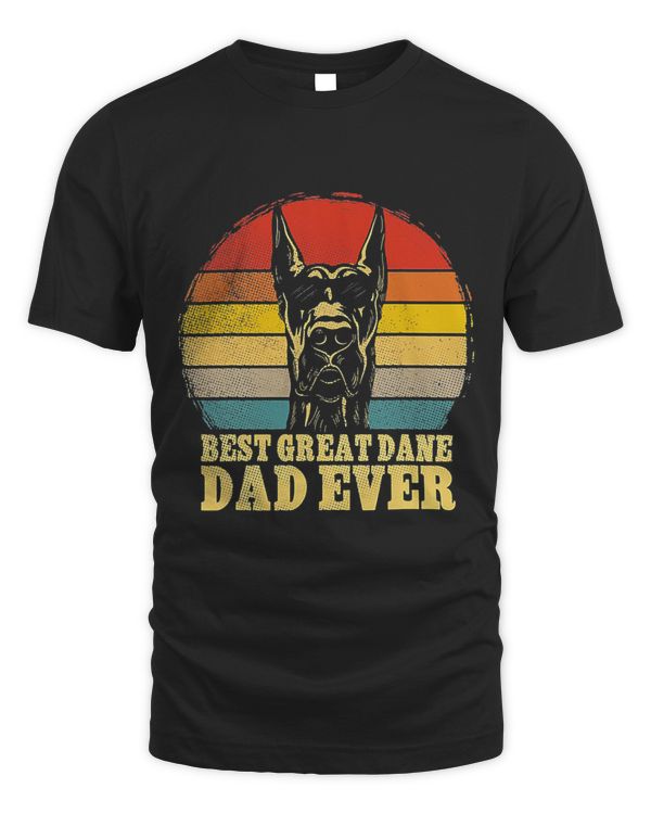 Best Great Dane Dad Ever Retro Vintage T-Shirt