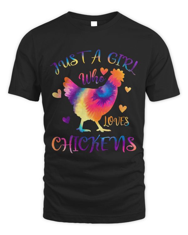 Just a Girl who Loves Chickens Colorful Tie Dye Gift Girls 79