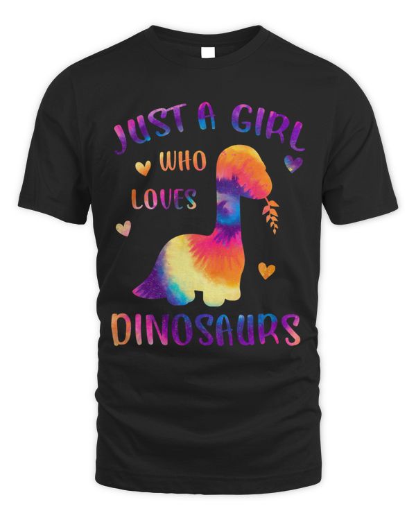 Just a Girl who Loves Dinosaurs Colorful Tie Dye Gift Girls 81