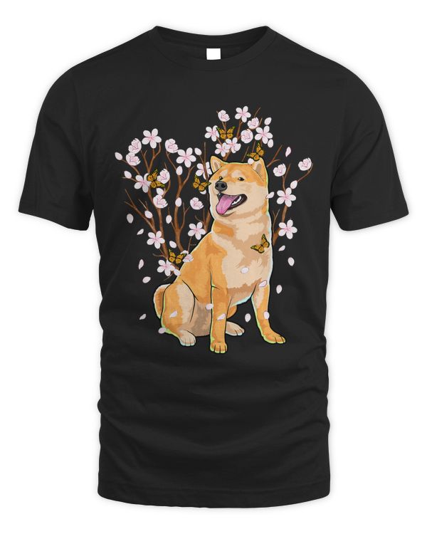 Kawaii Japanese Shiba Inu Cherry Blossom Flower Sakura