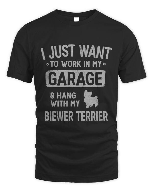 Funny Biewer Terrier Dad Garage Men Hang With