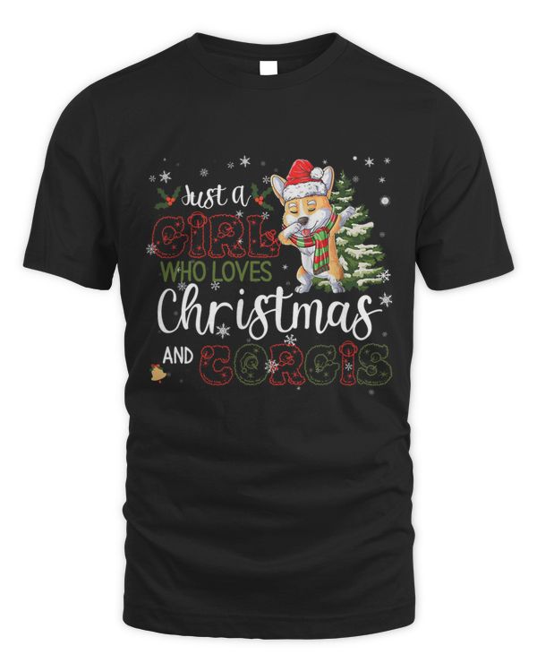 Girl Loves Corgis And Christmas Dabbing Dog Xmas Women Kids 88