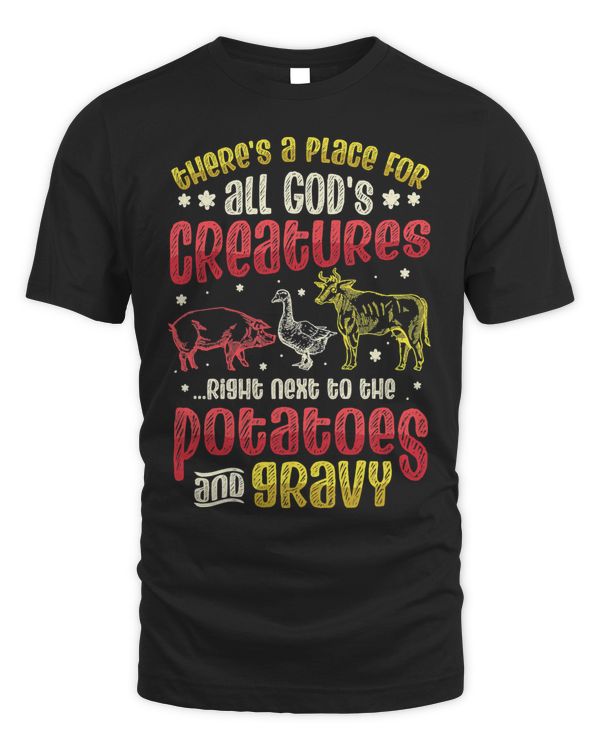 Mens Creatures Next To Potatoes And Gravy Meat Eater BBQ324