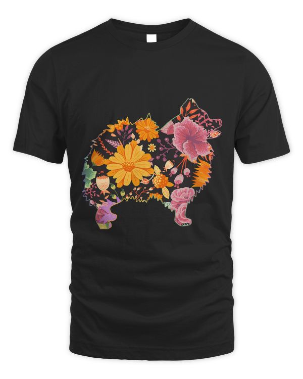 Floral Flower Vintage Retro POMERANIAN Lover 292