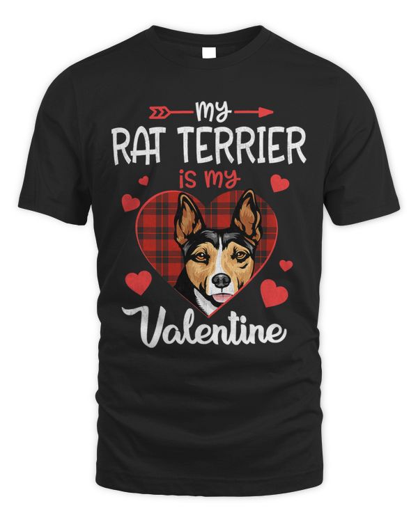 Rat Terrier Is My Valentine Red Plaid Heart Valentine Day 143