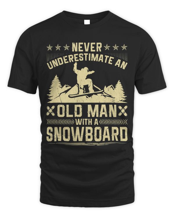 Mens Never Underestimate An Old Man with a Snowboard 434