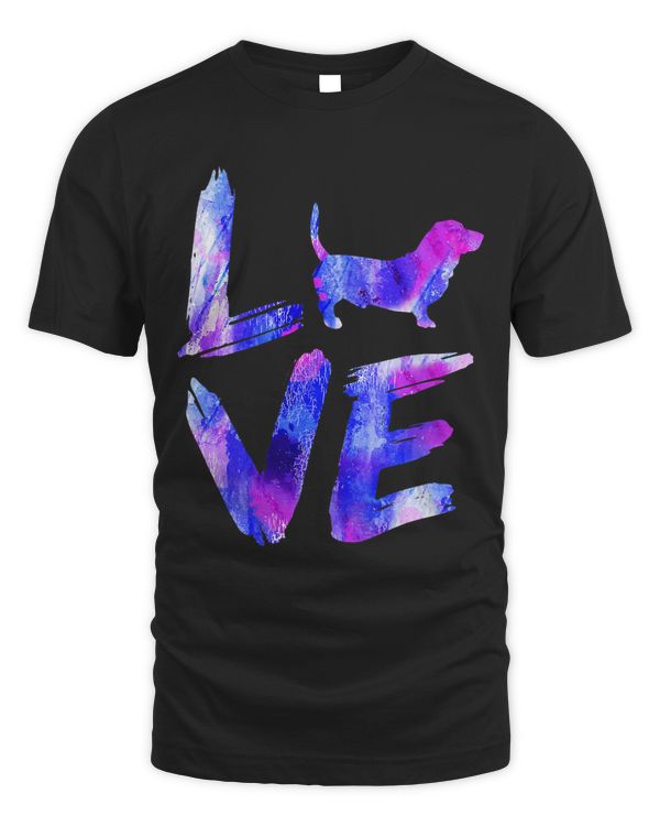 Love Bassador Watercolor Blue Dog Mom Dad