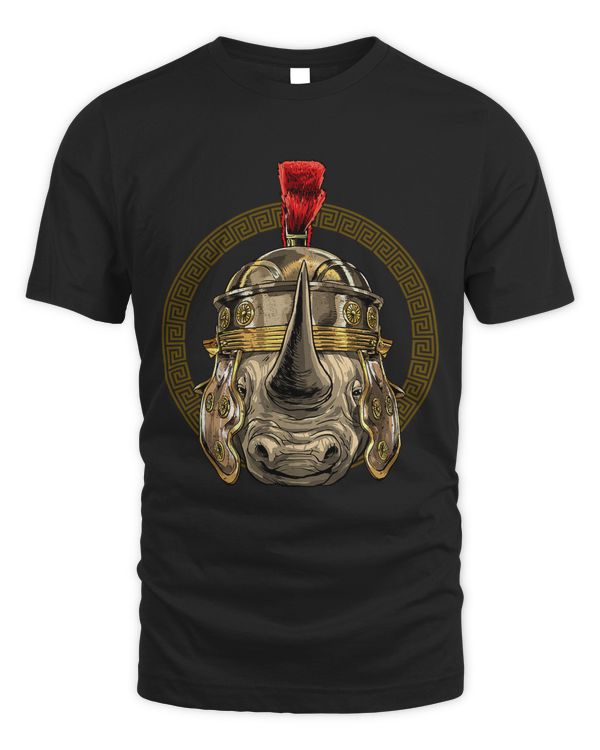 Rhinoceros in Roman Helmet Centurion Legionnaire Rhino Lover 237