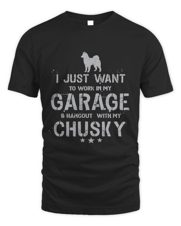 Funny Chusky Dad Garage Men Hang