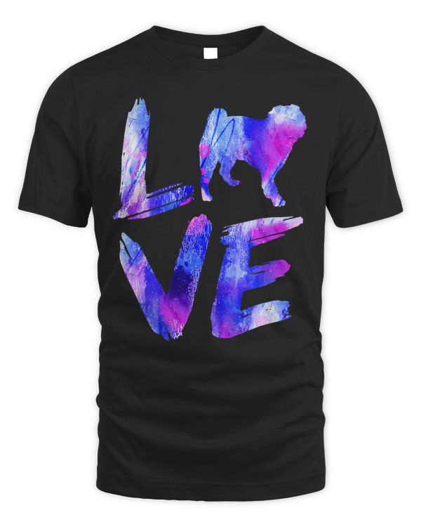 Love Chi Poo Watercolor Blue Dog Mom Dad