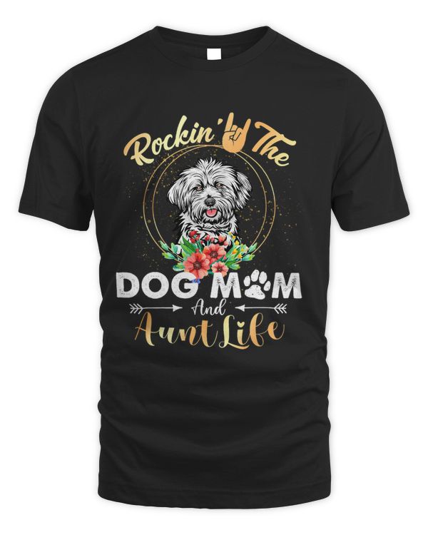 Rockin The Dog Mom Aunt Life Lhasa Apso Womens Funny