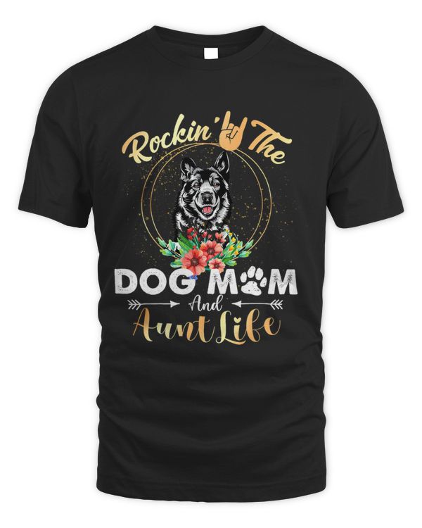 Rockin The Dog Mom Aunt Life Norwegian Elkhound Women Funny