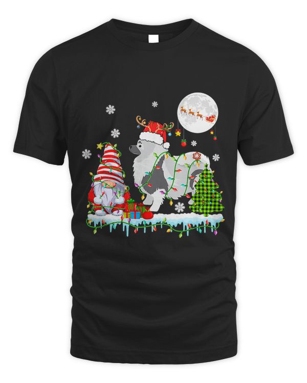 Santa Reindeer Keeshond Dog With Gnome Xmas Dog Lover Owner 252