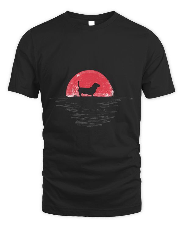 Bassador Japanese Sunset Retro Dog Red