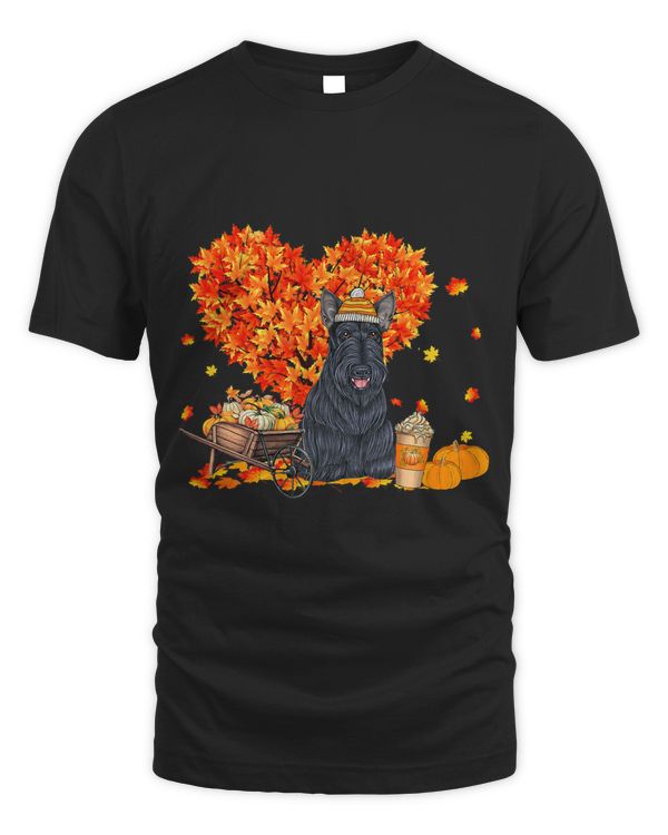 Scottish Terrier Autumn Tree Fall Leaves Pumpkin Dog Lover 14