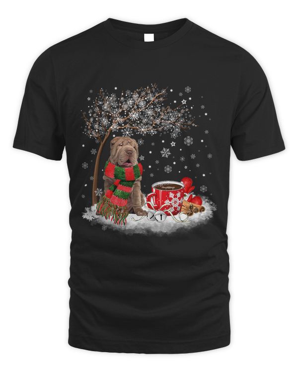 Shar Pei Dog In The Snow Christmas Winter Xmas Tree 145