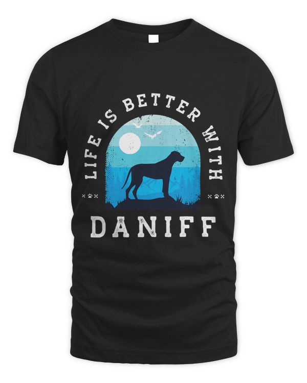 Life Better Daniff Vintage Blue Dog Mom Dad