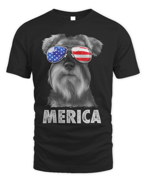 Schnauzer 4th of July Merica Men American Flag Sunglasses