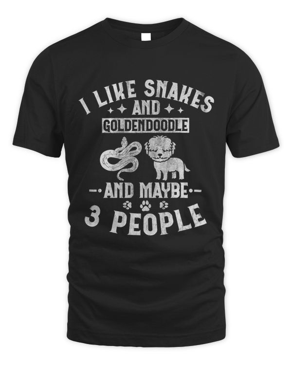 I Like Snakes And Goldendoodle And Maybe 3 People Boa Puppy T-Shirt