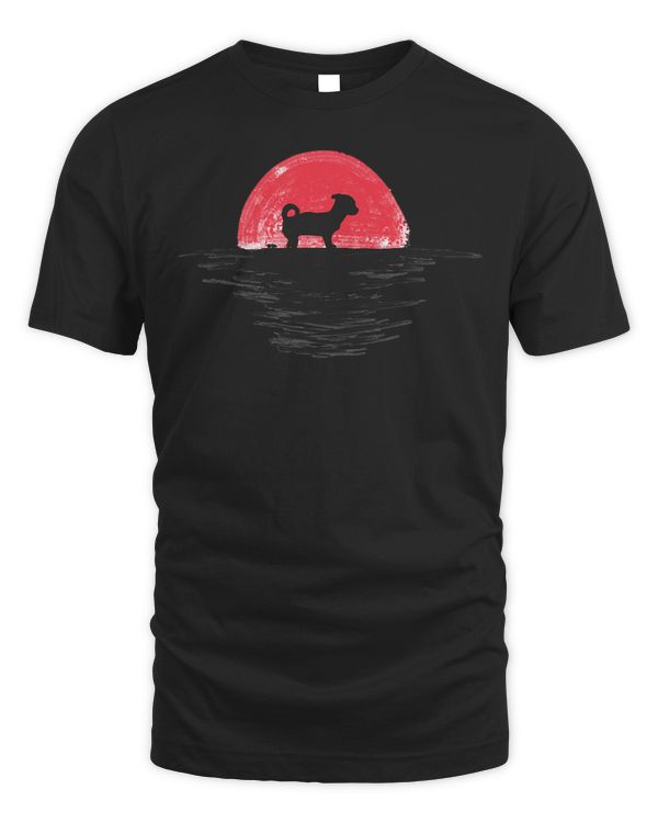 Cheagle Japanese Sunset Retro Dog Red