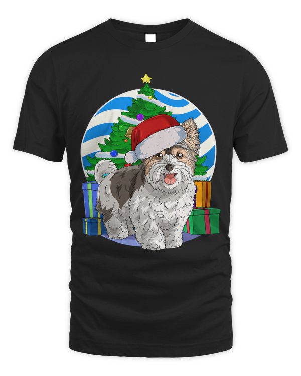 Biewer Terrier Dog Santa Christmas Tree Decor Gift